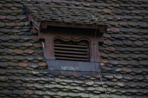 a window in a brick building