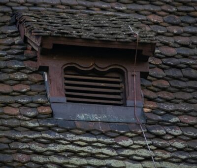 a window in a brick building