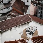 aerial view of brown roof