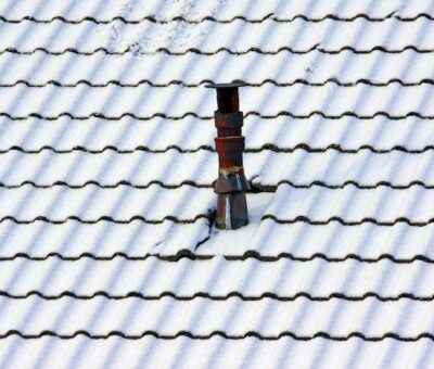 brown post on roof